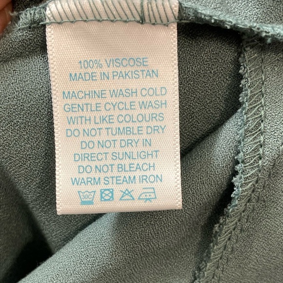 aab collection NWT teal long sleeve modest maxi dress w/ button sleeve detail - Picture 5 of 5